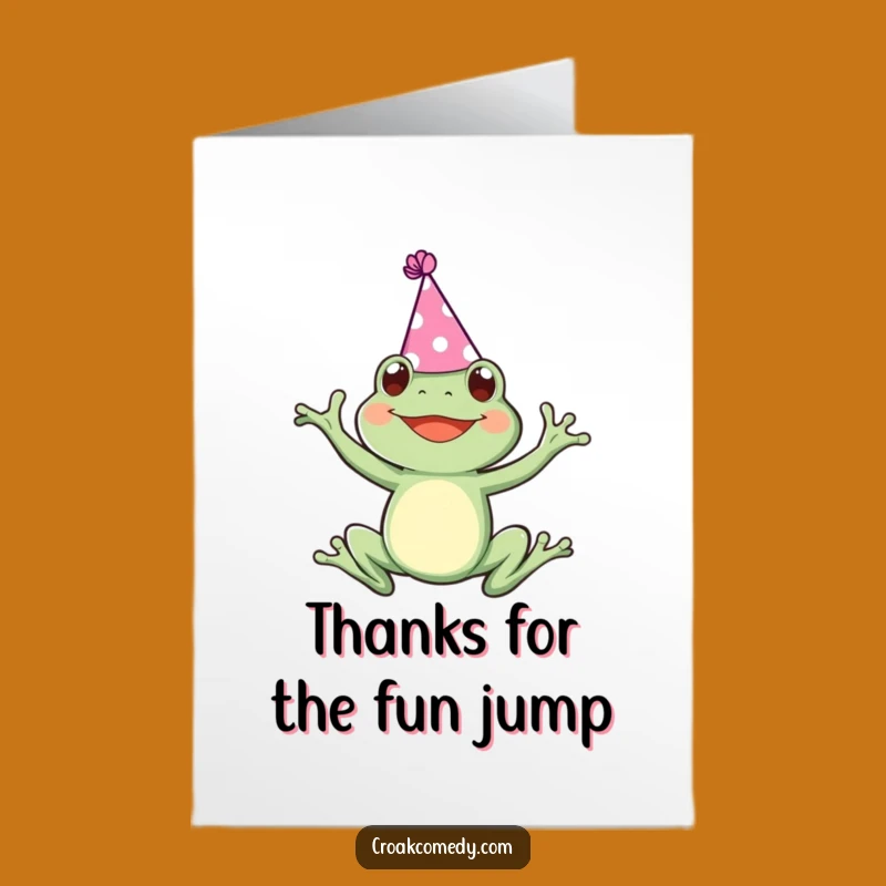 Free Printable Thank You Card Frog Party Hat Funny Downloadable Gift