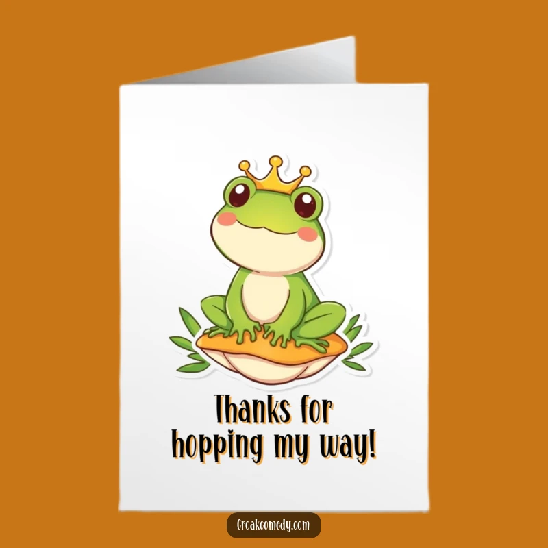 Free Printable Thank You Card: Regal Frog King Crown Humor