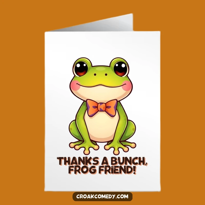 Free Printable Thank You Card: Dapper Frog Bow Tie Gratitude Downloadable