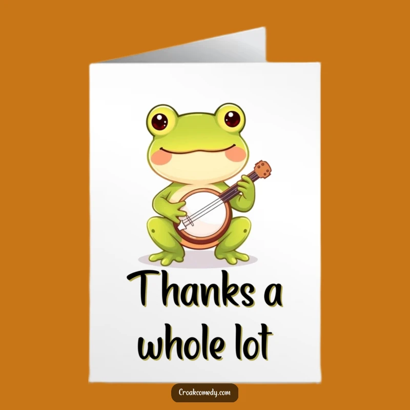 Free Printable Thank You Card: Frog With Banjo Downloadable Greeting Funny Gift