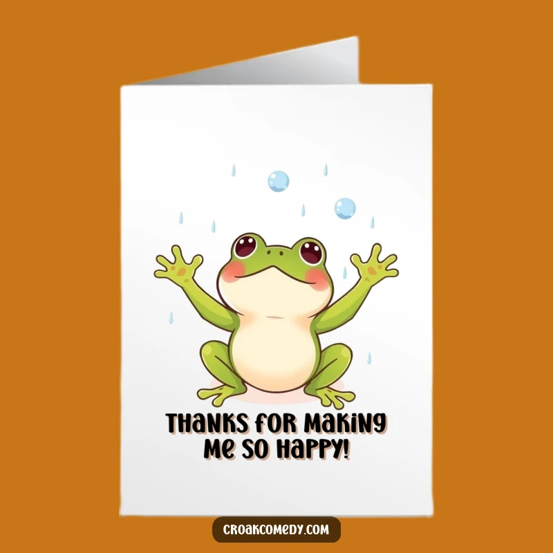 Free Printable Funny Thank You Card: Frog Rain, Meaningful Downloadable Joy