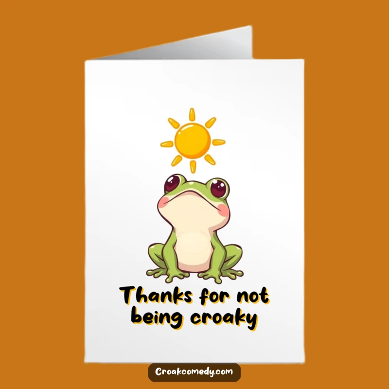 Free Printable Frog Thank You Card - Curious & Sunny Appreciation Downloadable Greeting