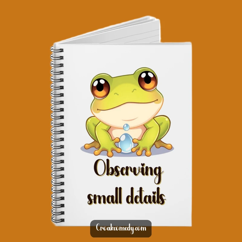 Funny Frog Dewdrop Notebook - Curious Frog Wide Eyes Macro Photo Journal