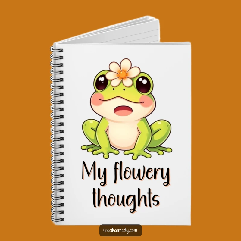 Funny Frog Notebook: Happy Flower Journal, Nature Theme, Great Gift