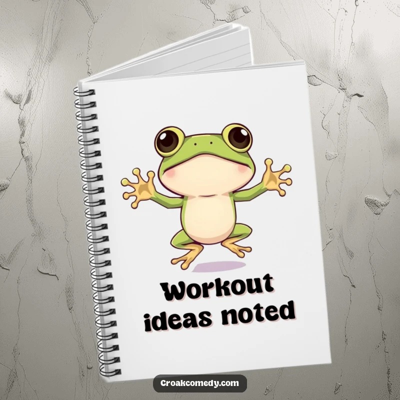 Funny Frog Notebook: A big-eyed frog doing a jumping jack, designed for recording energetic thoughts and active plans, a funny gift.