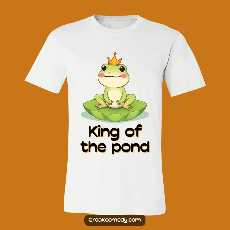 Funny Frog King T-Shirt: Cheerful Crowned Amphibian Tee for a Regal Gift!
