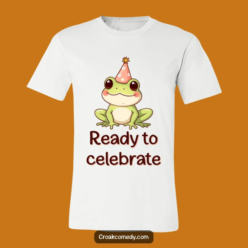 Funny Frog Party Hat T-Shirt - Comical Festive Apparel for Celebrations