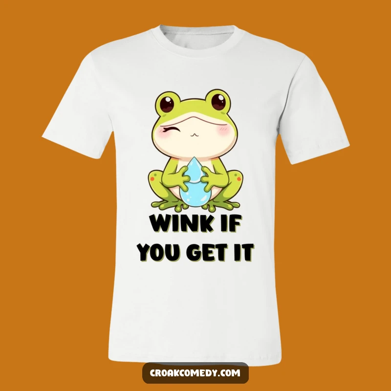 Funny Winking Frog Dewdrop T-Shirt: Wear Your Playful Side with Amphibian Style