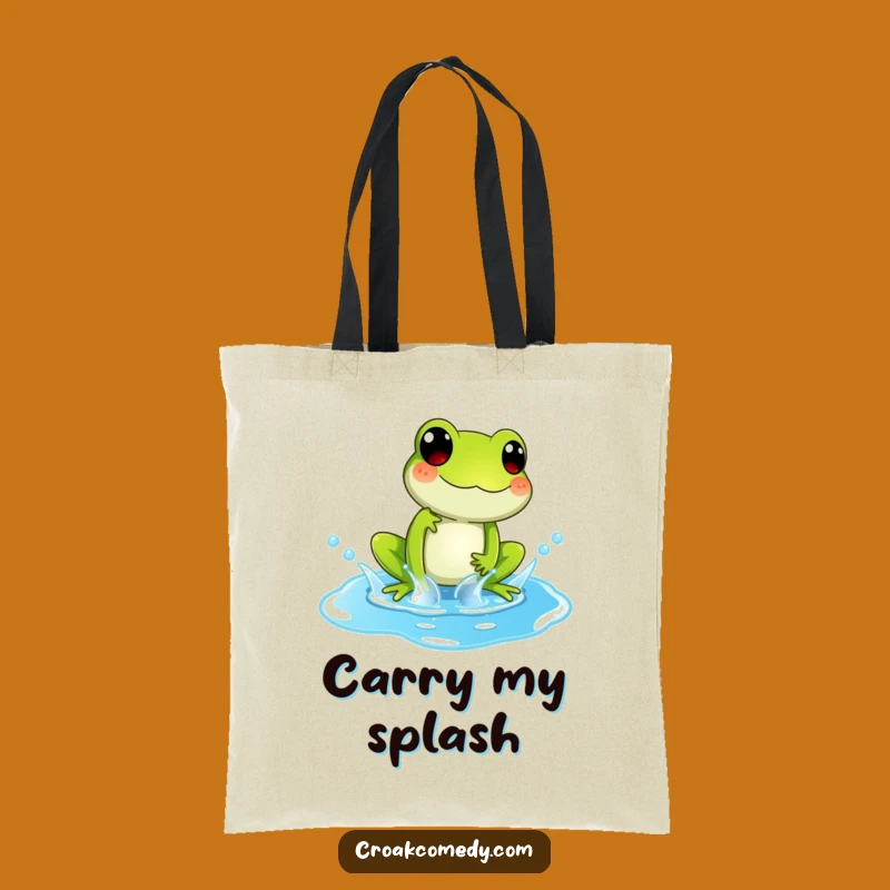 Funny Splashing Frog Tote Bag: Carry Your Playfulness with Amphibian Style