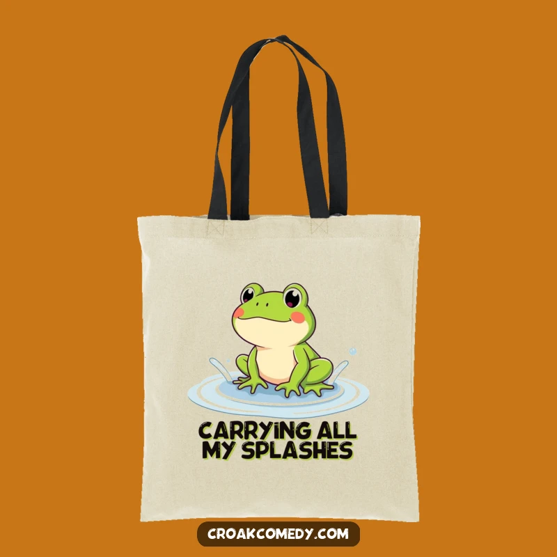 Funny Frog Tote Bag: Carry Your Laughs with this Hilarious Puddle Splasher Gift