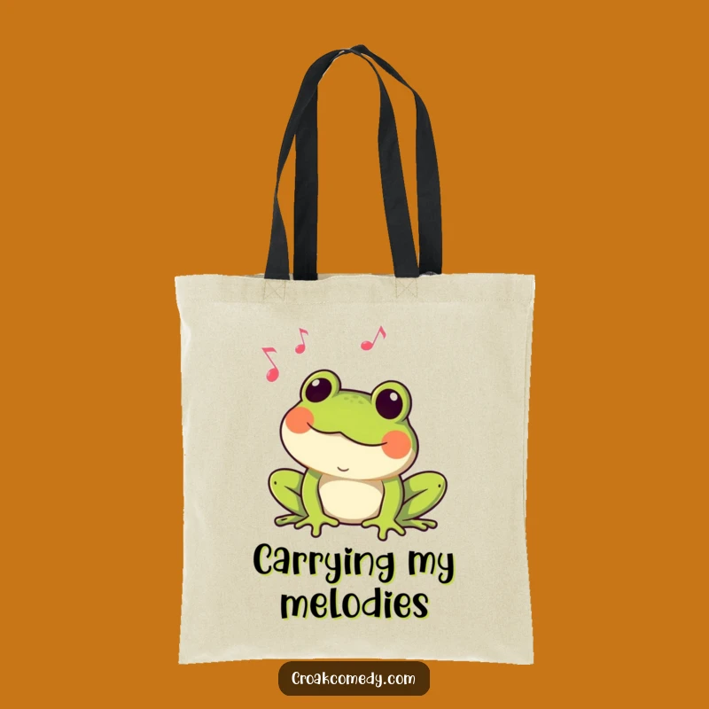 Funny Croaking Frog Tote Bag: Musical Amphibian Carry-All, Ideal Funny Gift