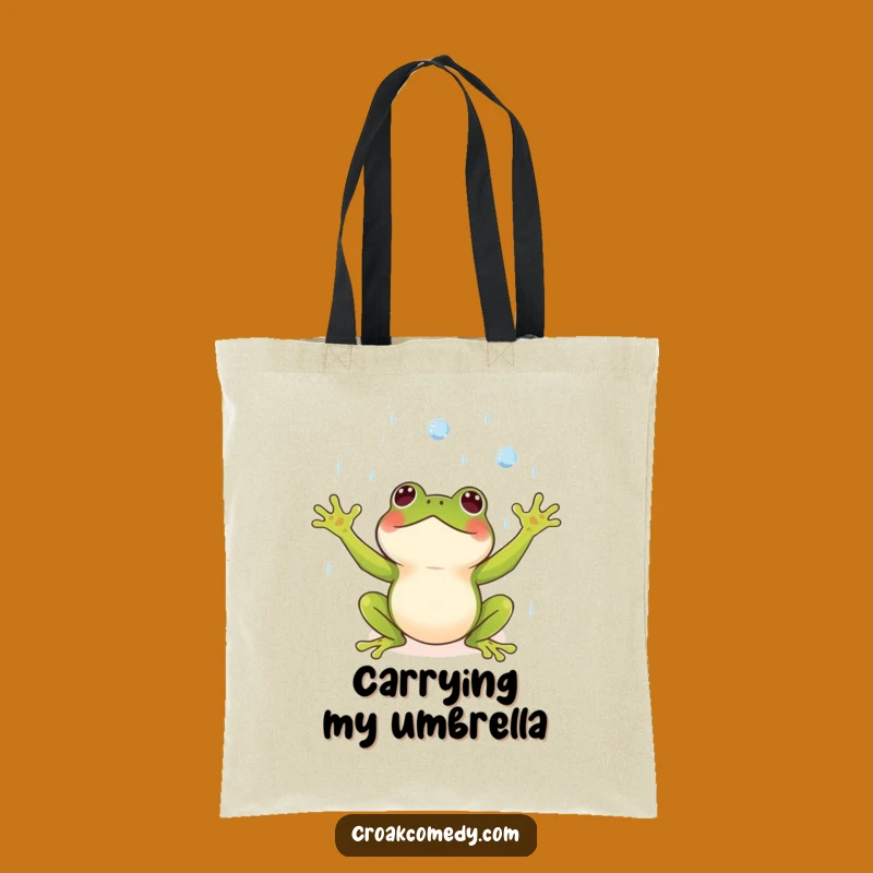 Funny Frog Rain Tote Bag - Carry Your Sunshine on Cloudy Days